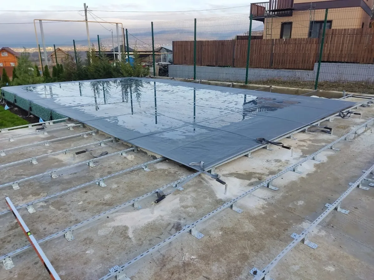 Покрывало для бассейна — крепление анкерами